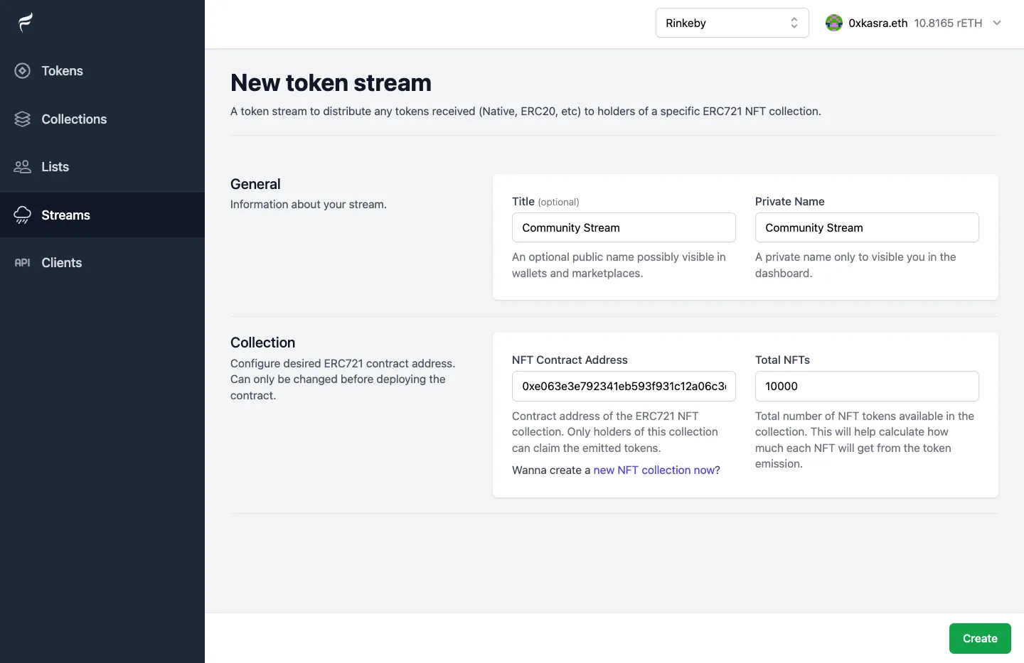 community-stream-form